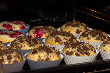 Sweet pastry, muffin baked in oven