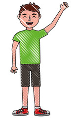 young man standing character in casual clothes vector illustration
