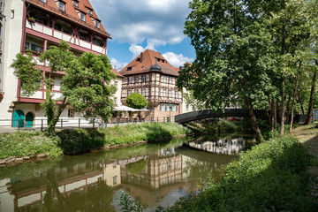 Fototapeta na wymiar Altstadt von Bamberg mit Alten Kanal / Bayern