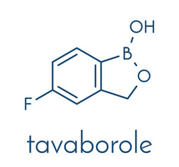 Tavaborole topical antifungal drug molecule. Skeletal formula.