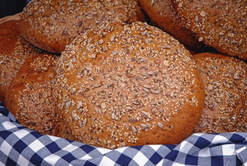 A loafs of Polish bread baked with cereal seeds