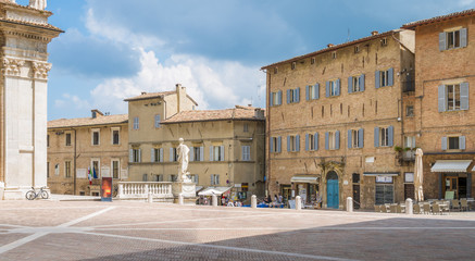 Fototapeta na wymiar Rinascimento square in Urbino, city and World Heritage Site in the Marche region of Italy.