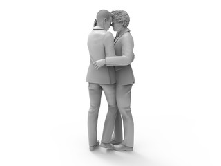 Same-Sex Couple in Love Male Couple Gay Marriage 3D Render