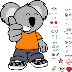 cute little kid koala expressions set in vector format