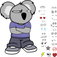 cute little kid koala expressions set in vector format very easy to edit 