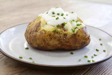 Baked Potato with Butter and Sour Cream