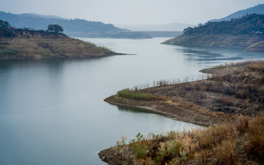 Lake Casitas in the fog, outside of Ojai, California