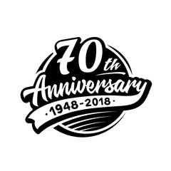 70 years anniversary design template. Vector and illustration. 70th logo. 
