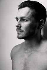 Young sport man with perfect fitness body