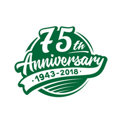 75 years anniversary design template. Vector and illustration. 75th logo. 
