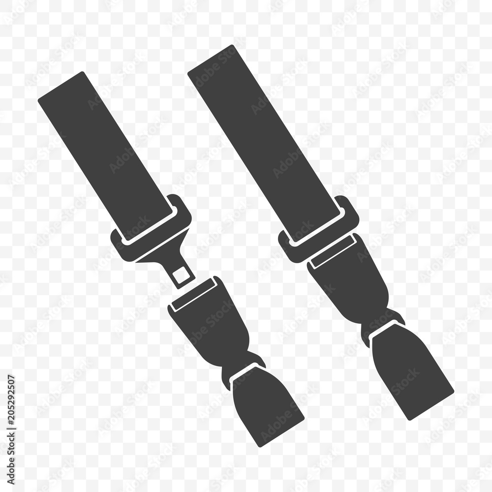 Canvas Prints icon of an open and closed car seat belt. vector on a transparent background.