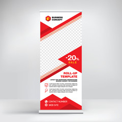 
Roll-up banner, advertising template stand for the exhibition. Design for seminars, presentations, conferences, promotions, modern business concept 