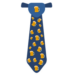 Necktie with beer icons