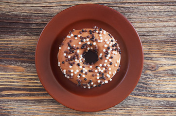 Donut with white and dark chocolate