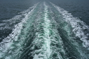 Water stream after ship.