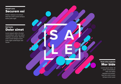 Sale Poster Layout with Brightly Colored Design Elements