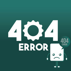 404 error kawaii sheet technology problem vector illustration