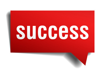 success red 3d speech bubble