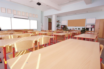 Interior of an empty school class