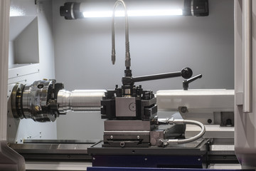 Industrial metalworking machine close up