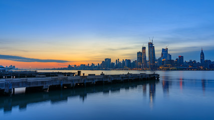 Manhattan Skyline from Jersey at twilight, NYC