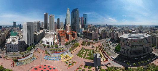 LOS ANGELES DOWNTOWN - 360 DEGREES PANORAMA - DRONE SHOT