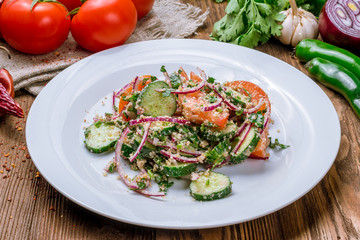 vegetable salad with nuts