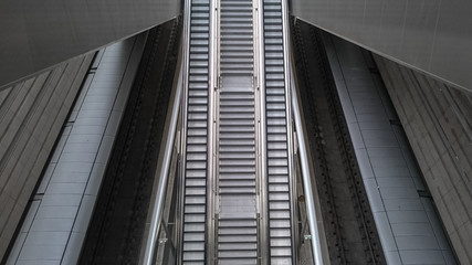 empty underground escalator in metro station