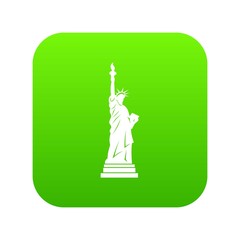 Statue of liberty icon digital green for any design isolated on white vector illustration