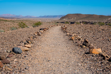 Rocky path leading off into the horizon at Lake Meade National Park in Nevada
