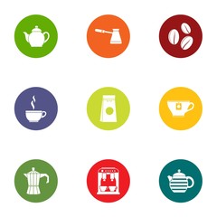 Tea pleasure icons set. Flat set of 9 tea pleasure vector icons for web isolated on white background