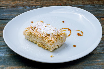 Napoleon dessert on plate