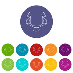 Deer antler icon. Outline illustration of deer antler vector icon for web
