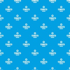 Gmo free tomato pattern vector seamless blue repeat for any use