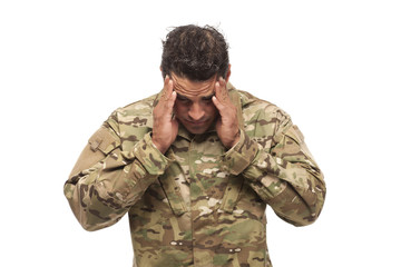 Stressed Army Soldier