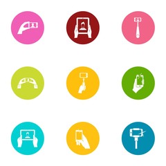 Mobile pay icons set. Flat set of 9 mobile pay vector icons for web isolated on white background