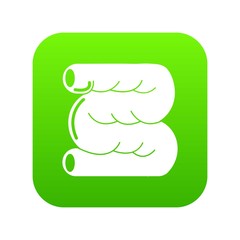 Large intestine icon green vector isolated on white background