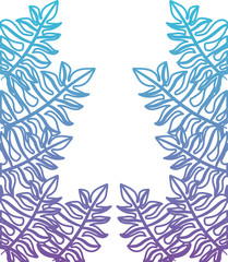 Fototapeta na wymiar leafs plant frame pattern vector illustration design