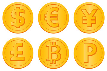 通貨記号のコインのイラスト