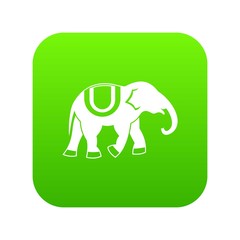 Elephant icon digital green for any design isolated on white vector illustration