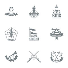 Fototapeta na wymiar Honor logo set. Simple set of 9 honor vector logo for web isolated on white background