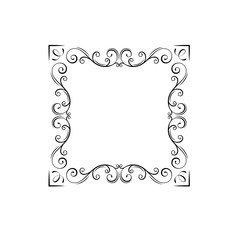 Decorative vintage frames, borders. Swirls, Ornamental decorative dividers. Filigree corners. Wedding invitations, Holiday greeting cards. Vector.