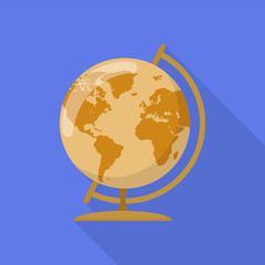 Brown globe icon. Flat illustration of brown globe vector icon for web design