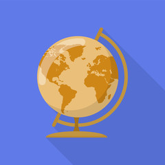 Fototapeta premium Brown globe icon. Flat illustration of brown globe vector icon for web design