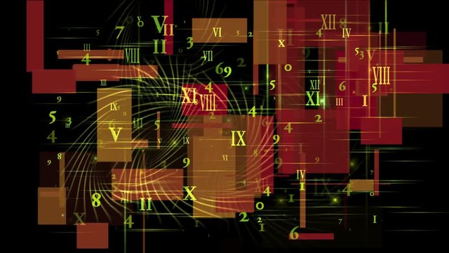 4k Abstract computer business square swirl number,alphabet matrix,finance market,information data,decryption encryption passwords,digital technology science,time space,computing info background.