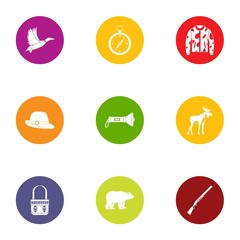 Chase icons set. Flat set of 9 chase vector icons for web isolated on white background