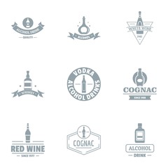 Obraz premium Vino logo set. Simple set of 9 vino vector logo for web isolated on white background