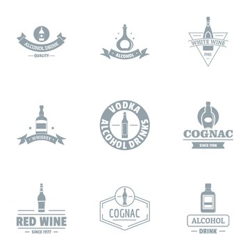 Vino logo set. Simple set of 9 vino vector logo for web isolated on white background