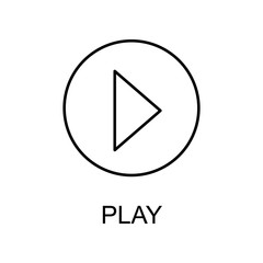 play sign icon. Element of simple music icon for mobile concept and web apps. Thin line play sign icon can be used for web and mobile