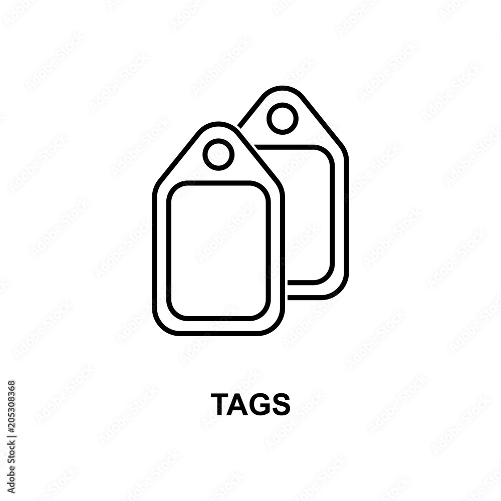 Poster tags icon. element of simple web icon with name for mobile concept and web apps. thin line tags icon